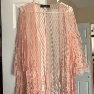 Francescas Blue Rain Lace Kimono